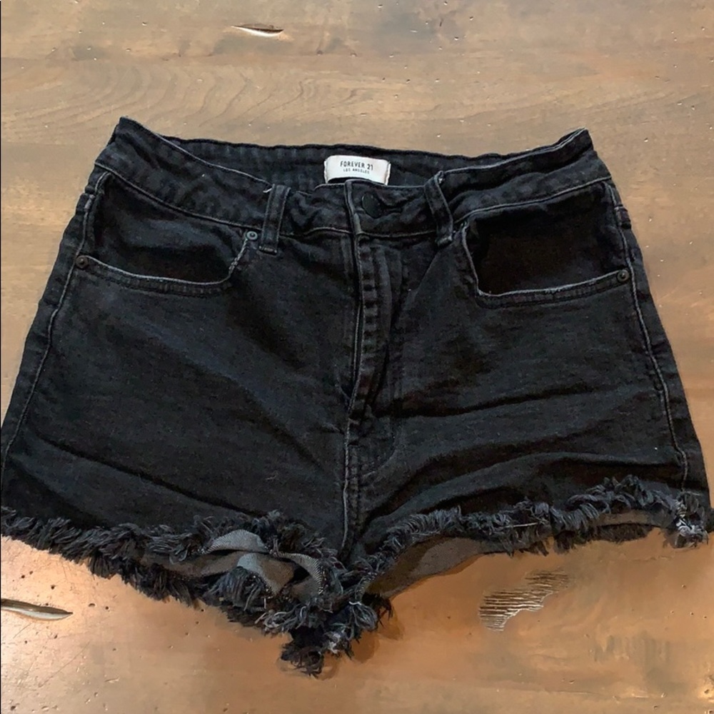 Black jean shorts